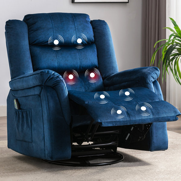 Winston Porter Recliner Chair With Heat And Massage 360 DegreeSwivel